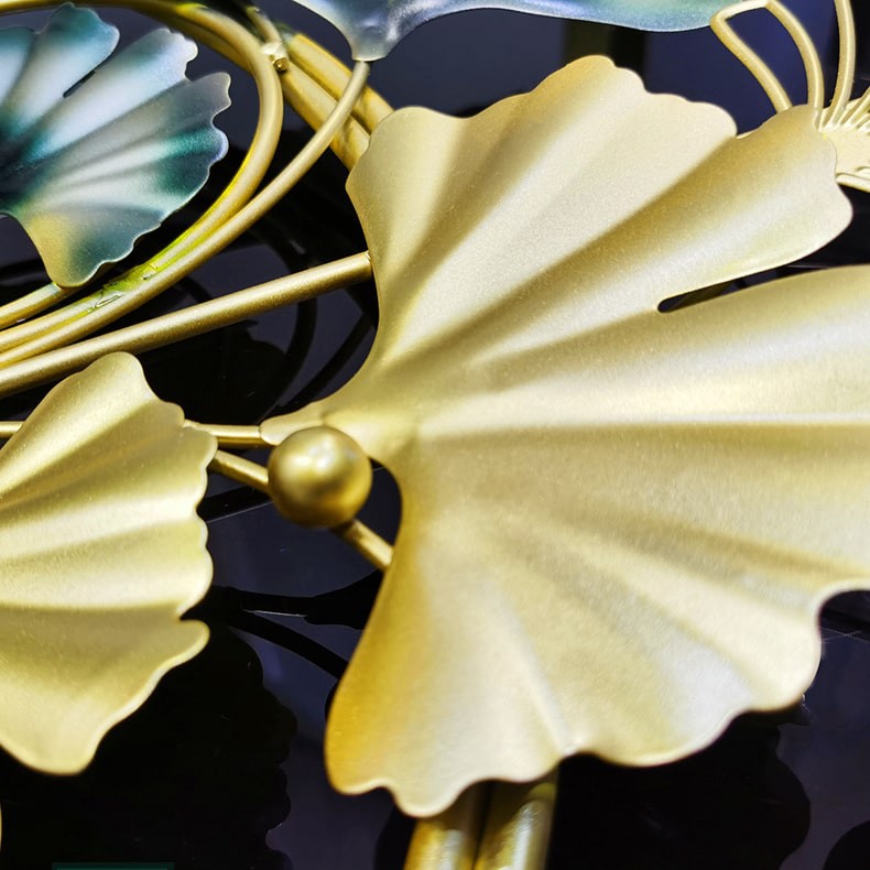 Đồng hồ trang trí nghệ thuật hoa vàng xanh DH068VX - Hàng cao cấp