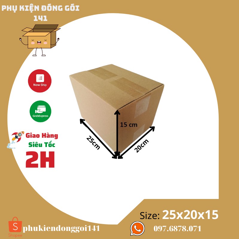 25x20x15cm Combo 50 thùng hộp carton đóng gói hàng hóa