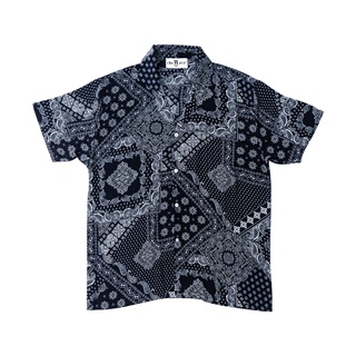 Áo sơ mi tay ngắn họa tiến bandana unisex - cuban resort bandana black - the noir