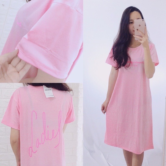 Váy bầu dáng xuông chất cotton mịn mát mặc bầu và sau sinh v15