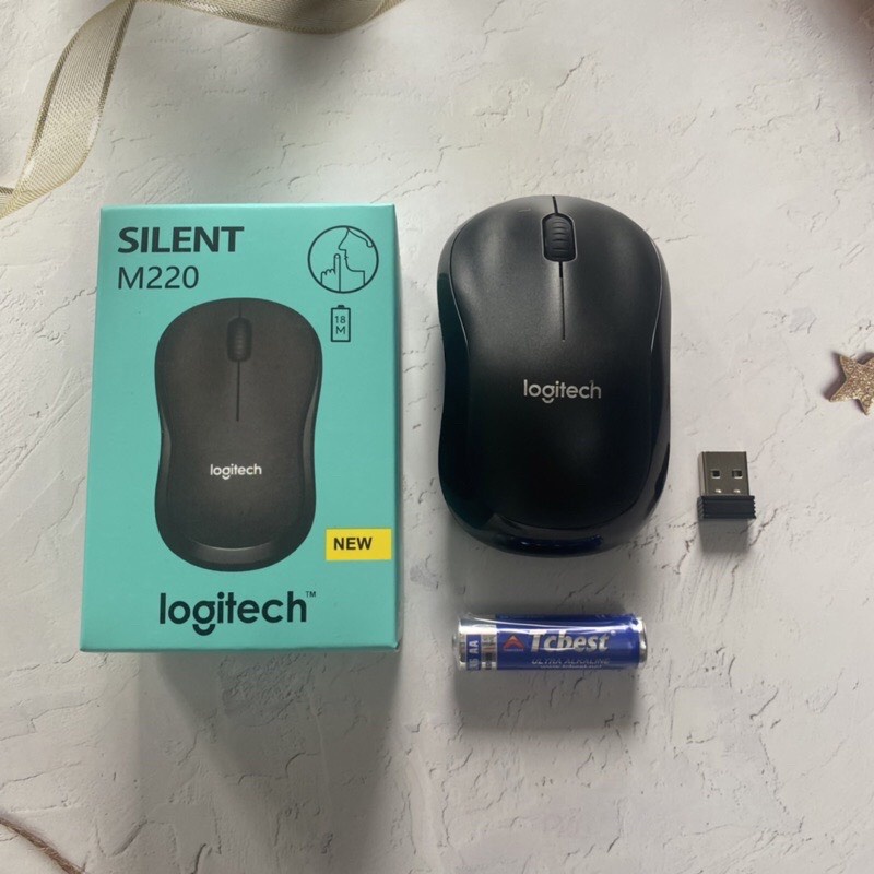Chuột Máy Tính Không Dây Logitech M220 Không Tiếng Động- Có Công Tắc On/Off - Độ Nhạy Cao