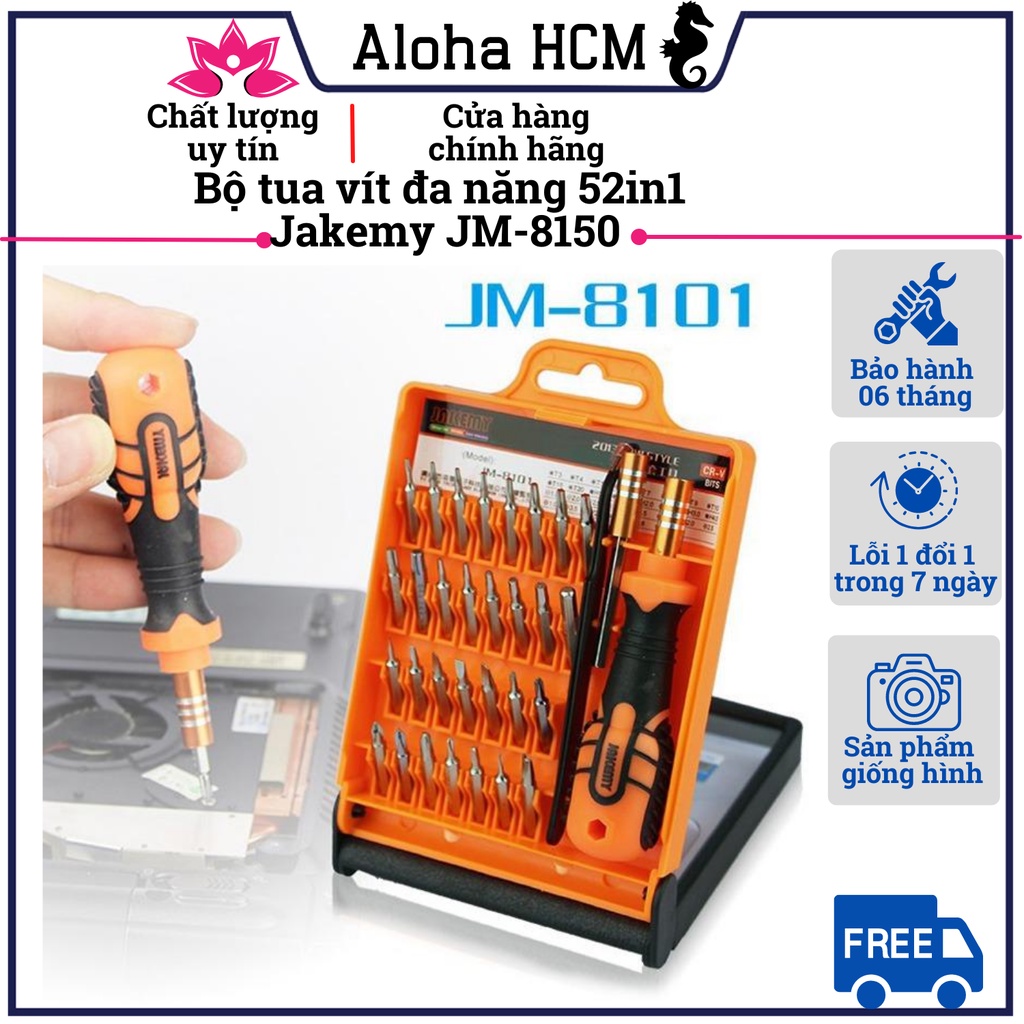Bộ Tua Vít Đa Năng - Tiện Lợi 52in1 Jakemy JM-8150 (Cam) HÀNG CHÍNH HÃNG - Bảo Hành Lỗi 1 đổi 1 Trong 7 Ngày