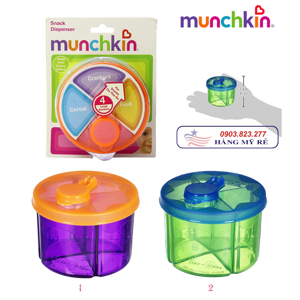 Hộp Chia Sữa/Bánh 3/4 ngăn Munchkin