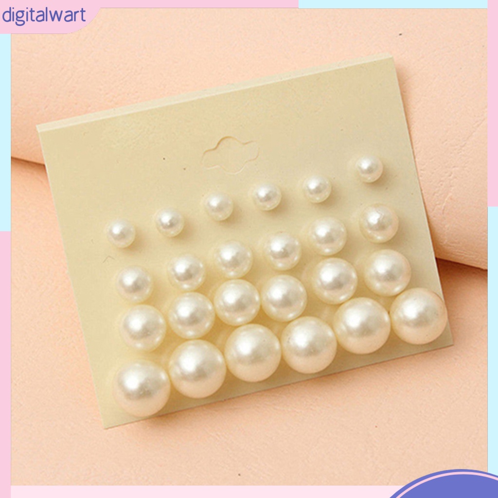 Set 12 cặp khuyên tai thiết kế hạt ngọc trai nhân tạo sang trọng cá tính dành cho nữ