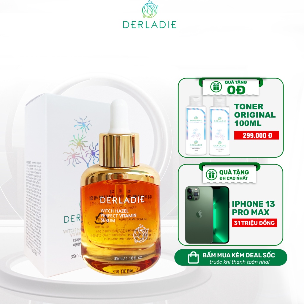 Serum Derladie Witch Hazel Perfect Vitamin Serum ngăn mụn, giảm thâm, làm đầy sẹo rỗ 35ml