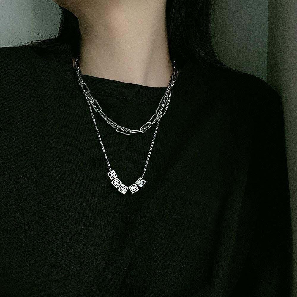 Vòng cổ nhiều lớp phong cách hip hop thời trang cho cặp đôi