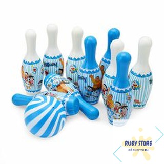 ĐỒ CHƠI BOWLING DORAEMON/ NGƯỜI NHỆN CHO BÉ (10 CHAI & 2 BÓNG NHỰA)