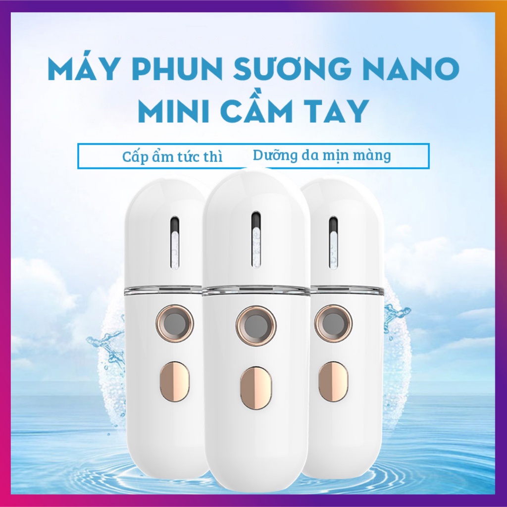 Máy phun sương - Máy xông hơi mặt nano mini giá rẻ Xông tinh dầu cầm tay Cấp nước tối đa Hỗ trợ dưỡng da chống lão hóa