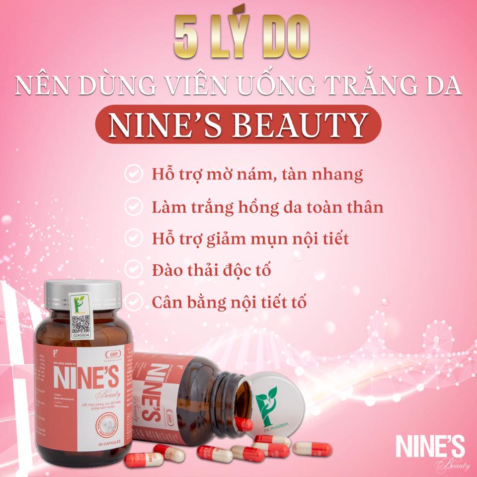 Viên Uống Trắng Da Mờ Nám Giảm Nếp Nhăn Nine's Beauty (30 viên)