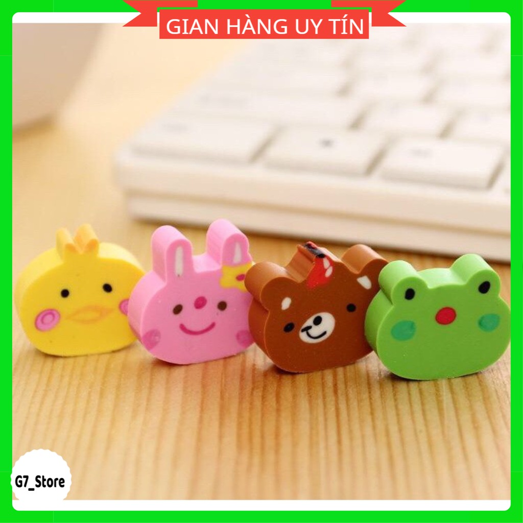 (SALE) 4 viên tẩy chì hình đầu vật/tẩy chì hoạt hình