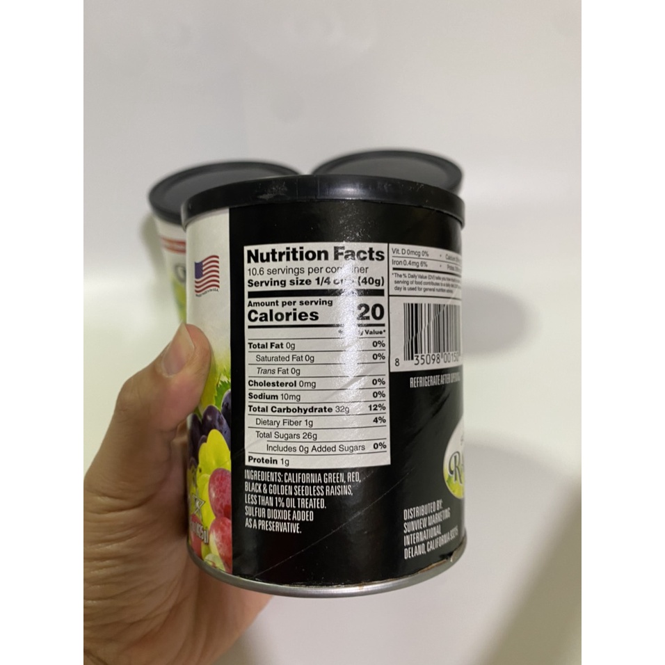 Nho khô Raisins Mỹ mix 3 loại 425gam