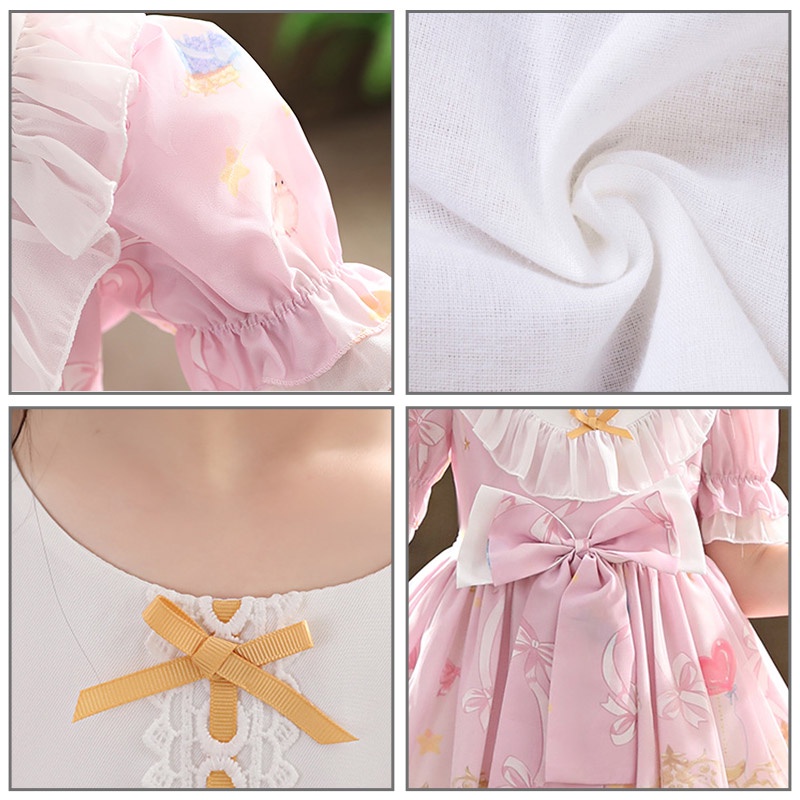 Đầm công chúa lolita IQ Angel tay ngắn thời trang mùa hè cho bé