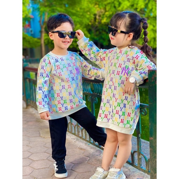 Đồ đôi cho bé trai và bé gái NY dài tay từ 11-28kg