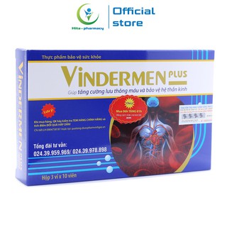 Vindermen Plus VINH GIA hoạt huyết dưỡng não, giảm đau nhức mỏi vai gáy 30 viên