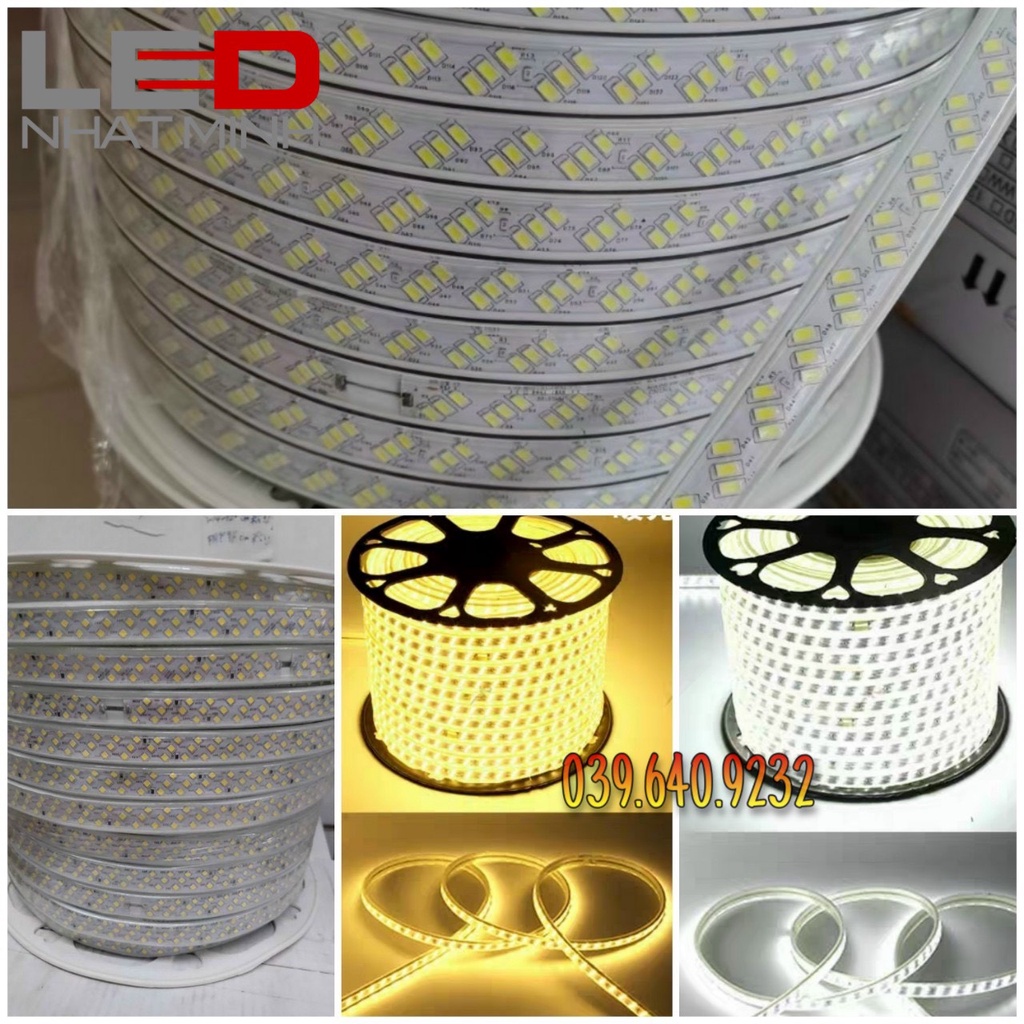 Dây led 2835 - 3 hàng chéo siêu sáng - lõi đồng chất lượng cao - bán theo mét- 220v