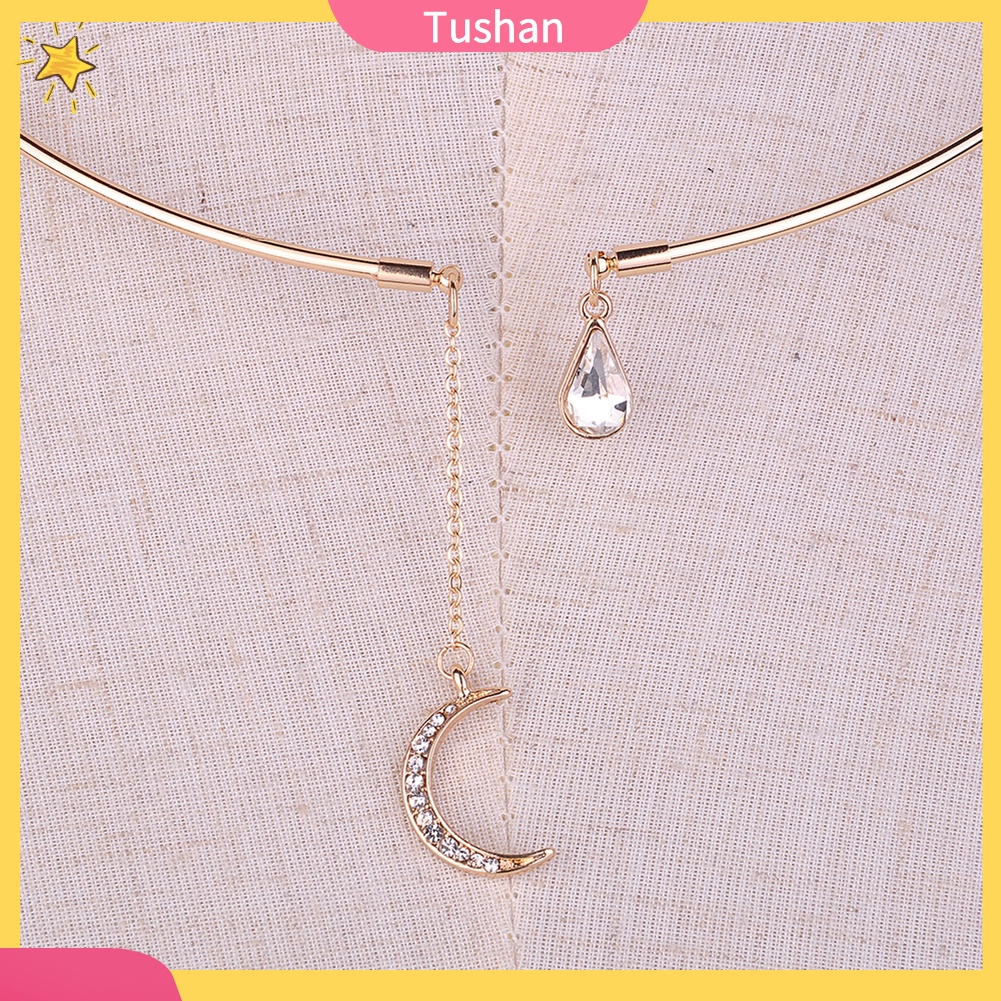 Vòng cổ choker mặt trăng lưỡi liềm tush _ đính đá