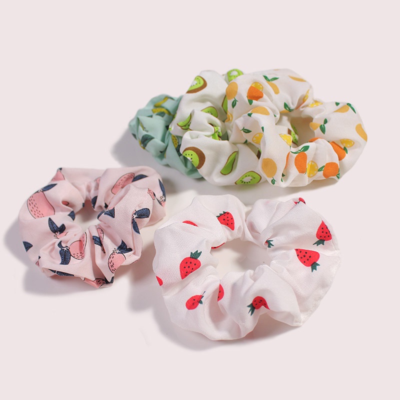 Cột tóc scrunchies họa tiết trái cây dễ thương Tiluca S56