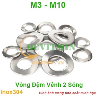Shopee.vn/ocvitmin  Vòng Đệm Vênh 2 Sóng M3M4M5M6M8M10 Inox 304