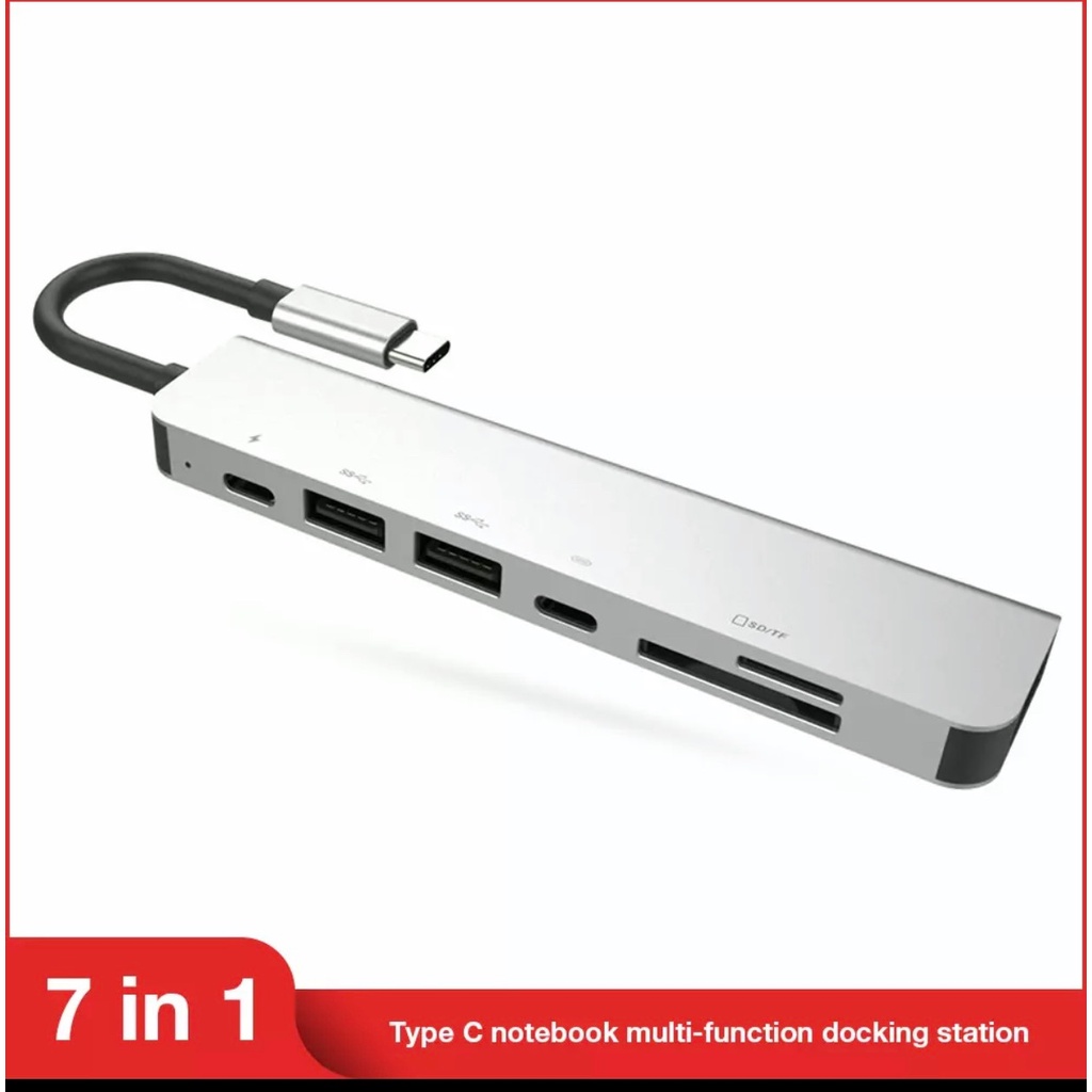 Cáp chuyển Type C 7 Trong 1 HDMI// Thẻ SD TF/2USB 3.0/Sạc Nhanh Cho Máy tính, điện thoại