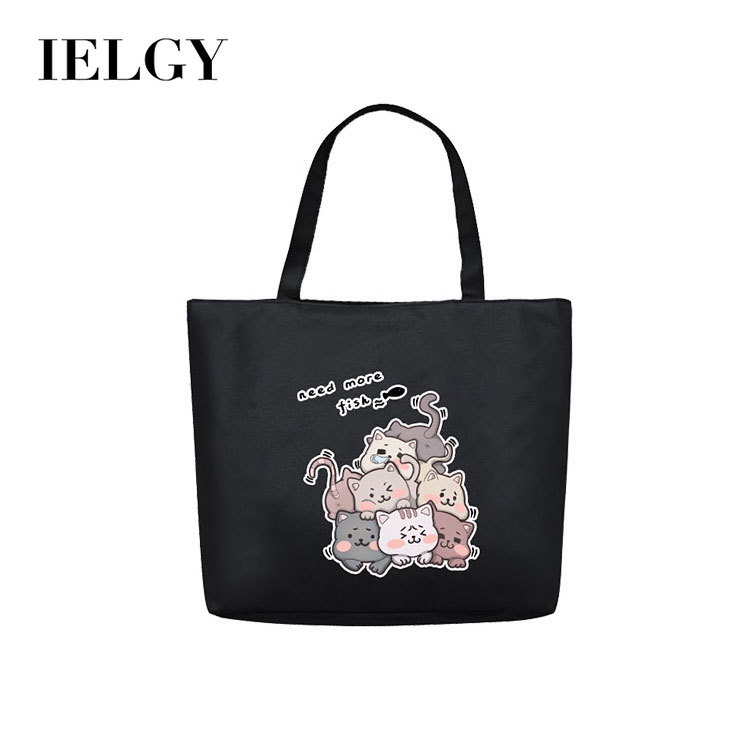 Túi đeo vai IELGY vải canvas sức chứa lớn in họa tiết thời trang cho nữ