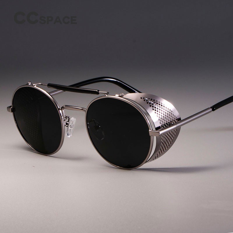 Hevia Kính Mát Gọng Tròn Kim Loại Chống Tia uv pg063 Phong Cách Steam Punk Cổ Điển Cho Nam Và Nữ