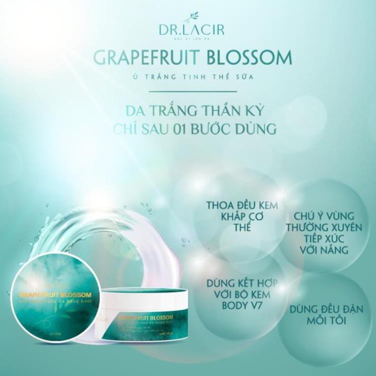 Kem dưỡng da ban đêm Dr. Lacir V7 Body Night Cream tinh chất bông bưởi cấp ẩm dưỡng trắng 120gr LM18