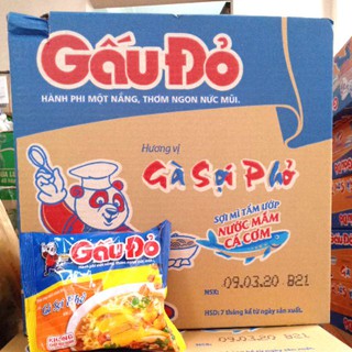 Thùng mì Gấu đỏ Gà sợi phở 30 gói x 63gr - Hàng mới