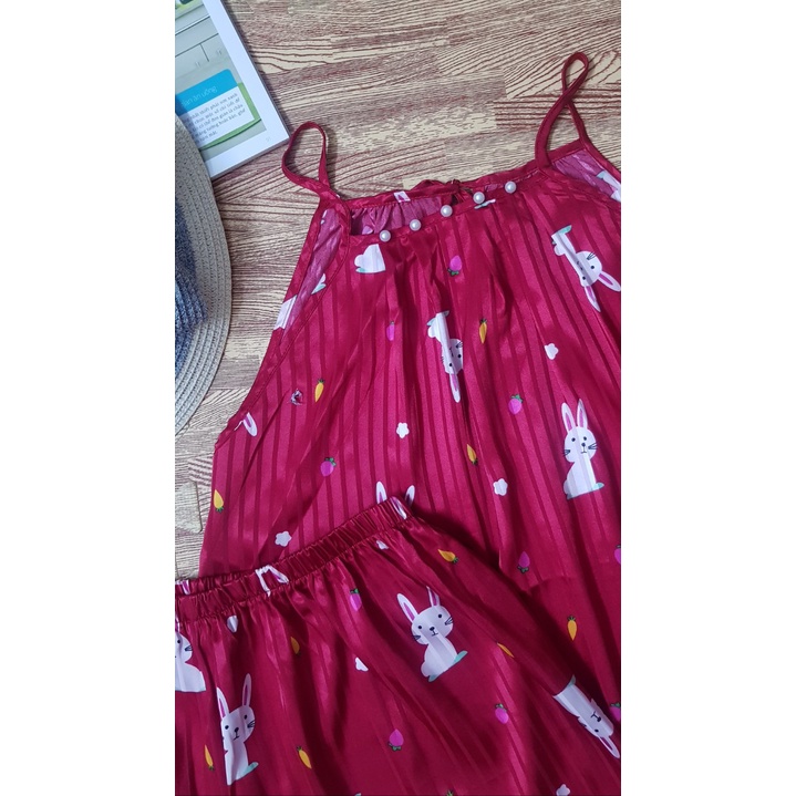 Đồ Bộ Nữ Áo Yếm Chất Gấm Lụa , Đồ Ngủ Sexy 2 Dây Quần Cọc Nhiều Họa Tiết Lạ Mắt Form Rộng Rãi Thoáng Mát. | BigBuy360 - bigbuy360.vn