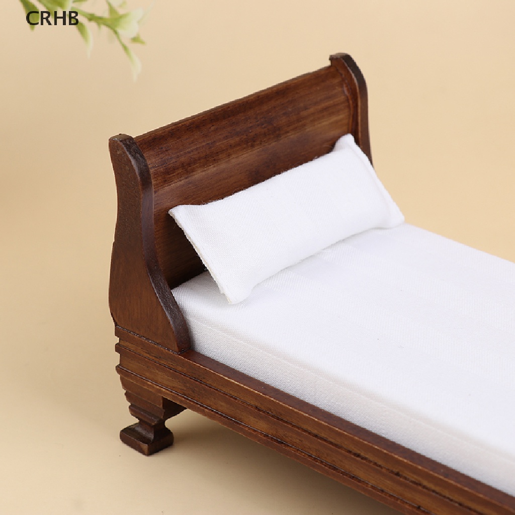 Giường Ngủ Gỗ Trang Trí Nhà Búp Bê Tỉ Lệ 1: 12 Mới
