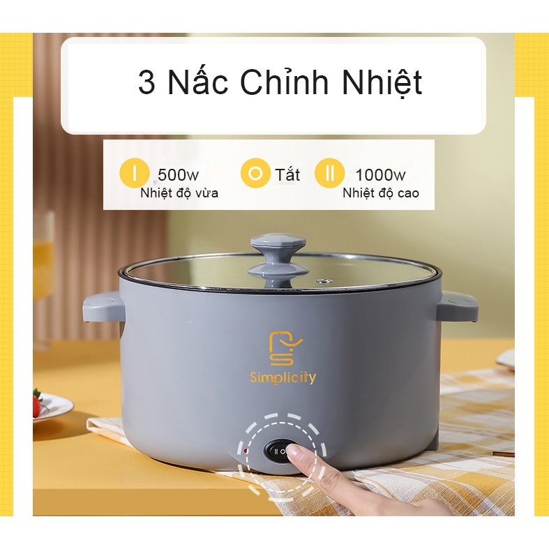 Nồi Điện Đa Năng Simplicity NL-03 (Lẩu,Nấu,Chiên,Xào,Hấp) Bảo Hành 1 Năm Lỗi Nhà SX, Bảo Hành Đổi Trả Trong Vòng 3 Ngày.