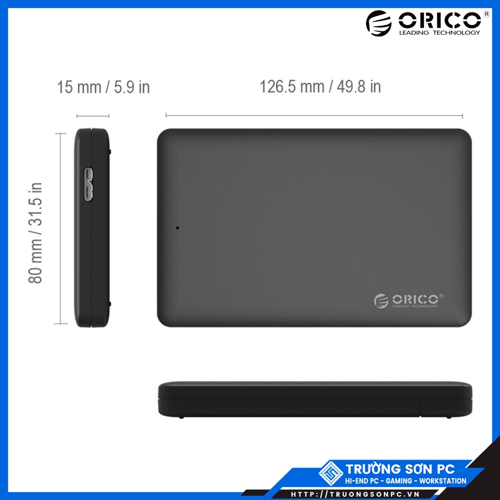 Box Đựng Ổ Cứng ORICO 2569S3/ 2520U3/ 2577U3/ 2588U3 Lắp Được SSD/ HDD 2.5&quot; Sata 3 USB 3.0 | Chính Hãng