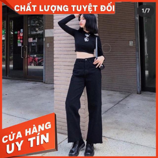 QUẦN JEANS BAGGY XUÔNG ĐEN RÁCH- jeans dày đẹp | BigBuy360 - bigbuy360.vn