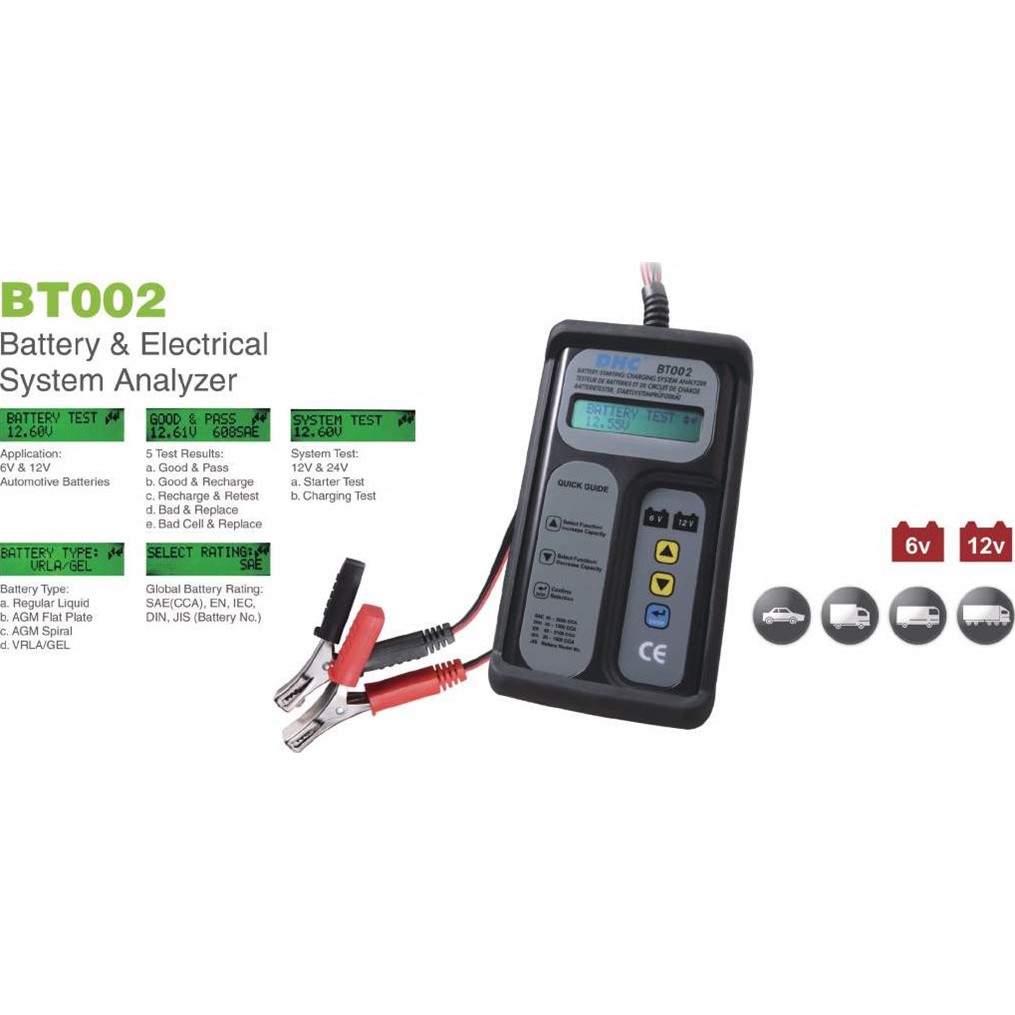 Máy Kiểm Tra Bình Ắc Quy, thiết bị kiểm tra, máy test, máy đo bình ắc quy ô tô và Hệ Thống Điện DHC BT002