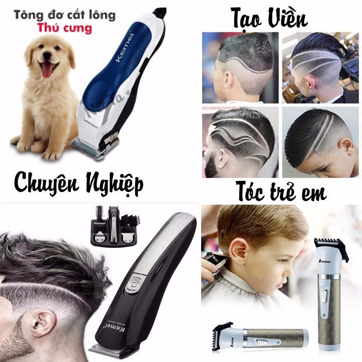 Tông Đơ Cắt Tóc Kiêm Máy Cạo Râu Kemei KM-600