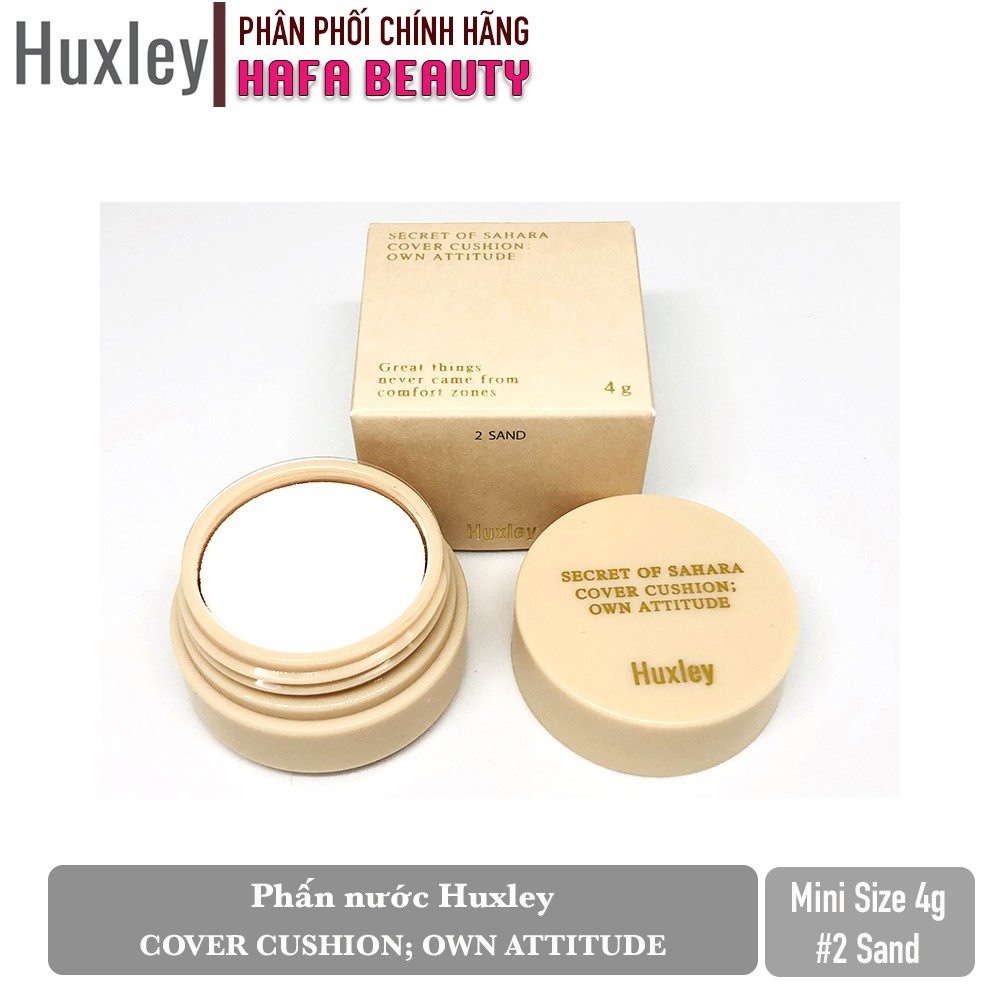 [Mini Size #02 Sand]Phấn nước che phủ khuyến điểm hoàn hào Huxley Cover Cushion; Own Attitude SPF23 