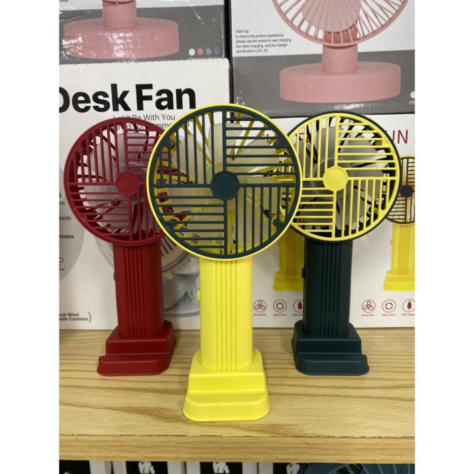 Quạt Tích Điện Mini FUN FAN tích hợp giá đỡ điện thoại, Pin Khoẻ , 3 chế độ giá mạnh , tiên lợi sử dụng mọi lúc mọi nơi