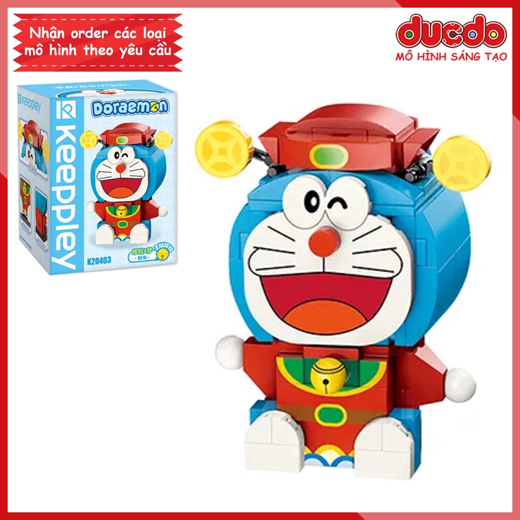 Keeppley K20403 Lắp ghép Brickheadz Doraemon thần tài - Đồ chơi Xếp hình Mô hình Doremon Brick headz