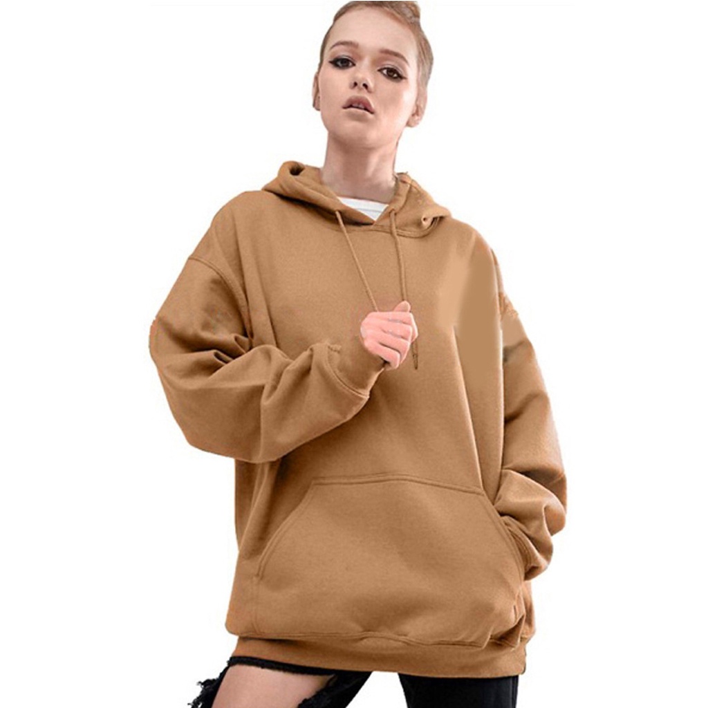 Áo hoodie trơn nỉ bông dài tay Unisex 5 màu hottrend, phong cách Hàn Quốc mùa thu đông RHD01