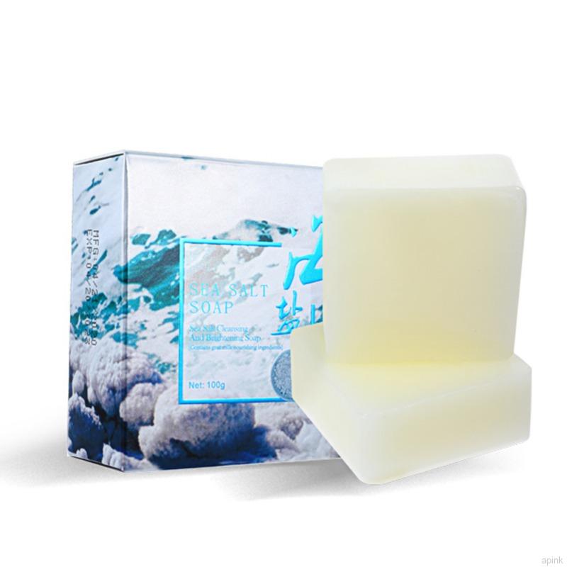 Sea Salt Goat Milk Cleansing Soap Oil Control Remove Blackhead Pimple Mites Moisturizing Handmade Soap