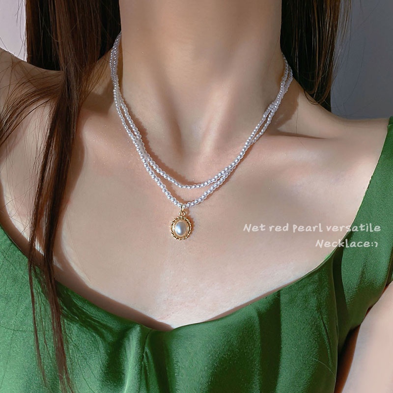 Vòng cổ Đính Ngọc Trai Sang Trọng Phong Cách Hàn Quốc Dành Cho Nữ