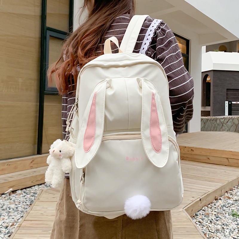 Ba Lô Đi Học Sức Chứa Lớn Hình Tai Thỏ / Trái Tim / Trái Tim Phong Cách Nhật Hàn Cho Nữ Sinh Trung Học