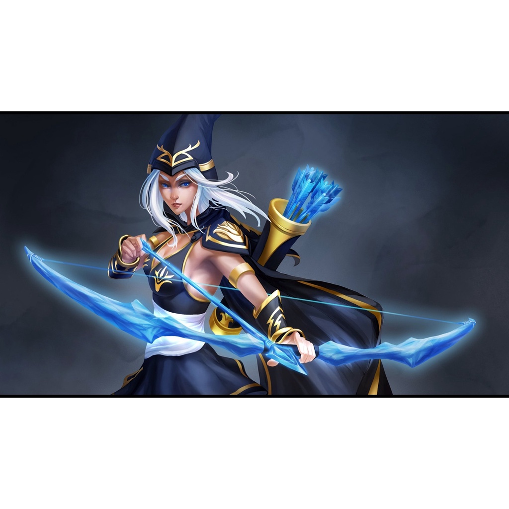 Poster A3, A4, A5 dán tường League of Legends, decal trang trí có keo ASHE - Mẫu 2, nhận in theo yêu cầu
