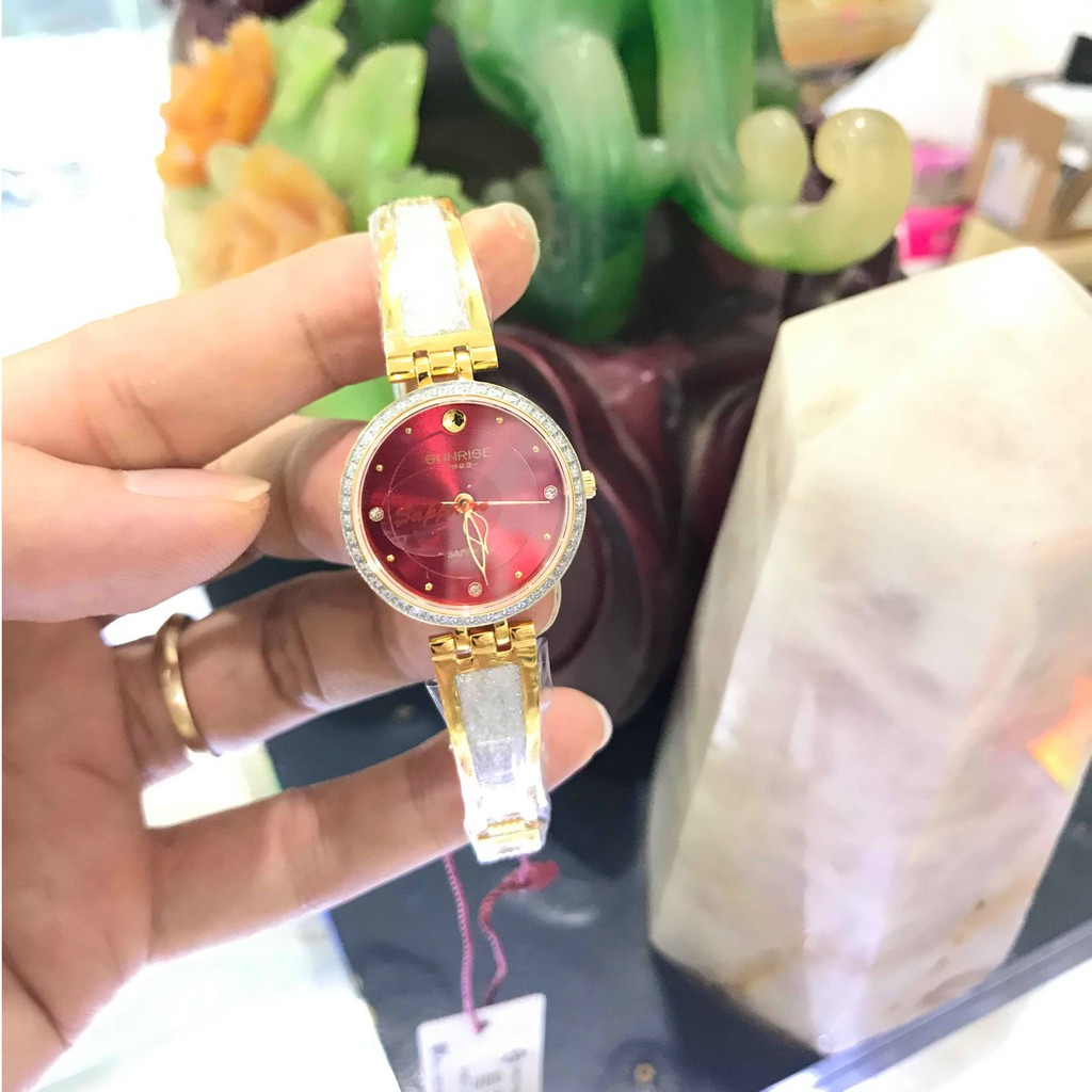 Đồng hồ nữ SUNRISE 9957SA Đính đá sang trọng Kính Sapphire chống xước chống nước tuyệt đối | BigBuy360 - bigbuy360.vn