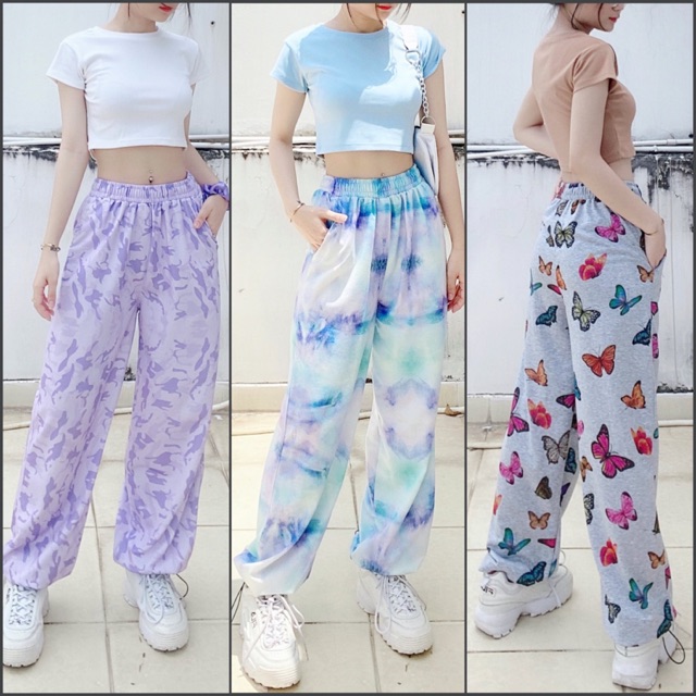 [Mã SKAMSALEP6 giảm 10% tối đa 100K đơn 150K] Quần dài jogger loang màu ống rộng có dây rút 13 màu