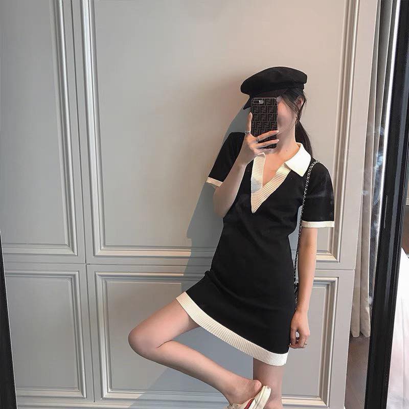 Đầm Váy polo body tay ngắn - cổ V 👗 Trang phục Sang Trọng - Phù hợp với mọi lứa tuổi 👏