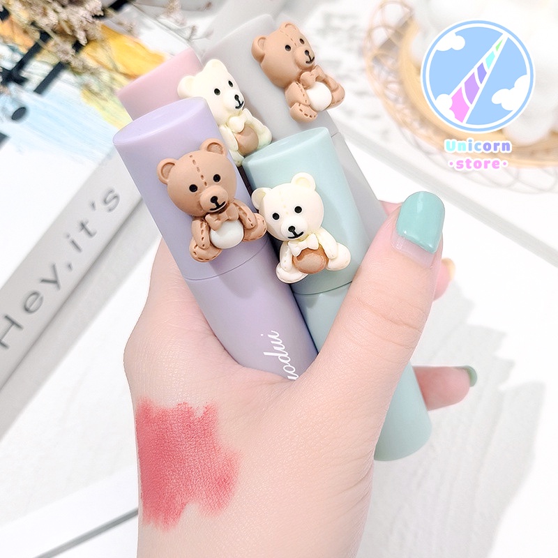 Son Nhung Mịn Lì Hình Gấu Dễ Thương Cuodui Moe Bear Velvet Matte Lip Mud S09