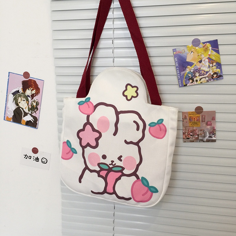 Túi Đeo Chéo Vai Họa Tiết Thỏ Hoạt Hình Dễ Thương Bắt Mắt Sành Điệu