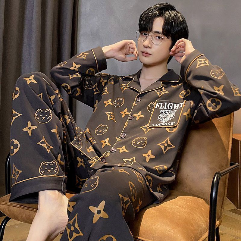 Bộ Đồ Ngủ Pijama Dài Tay Thoải Mái Thoáng Khí Cho Nam