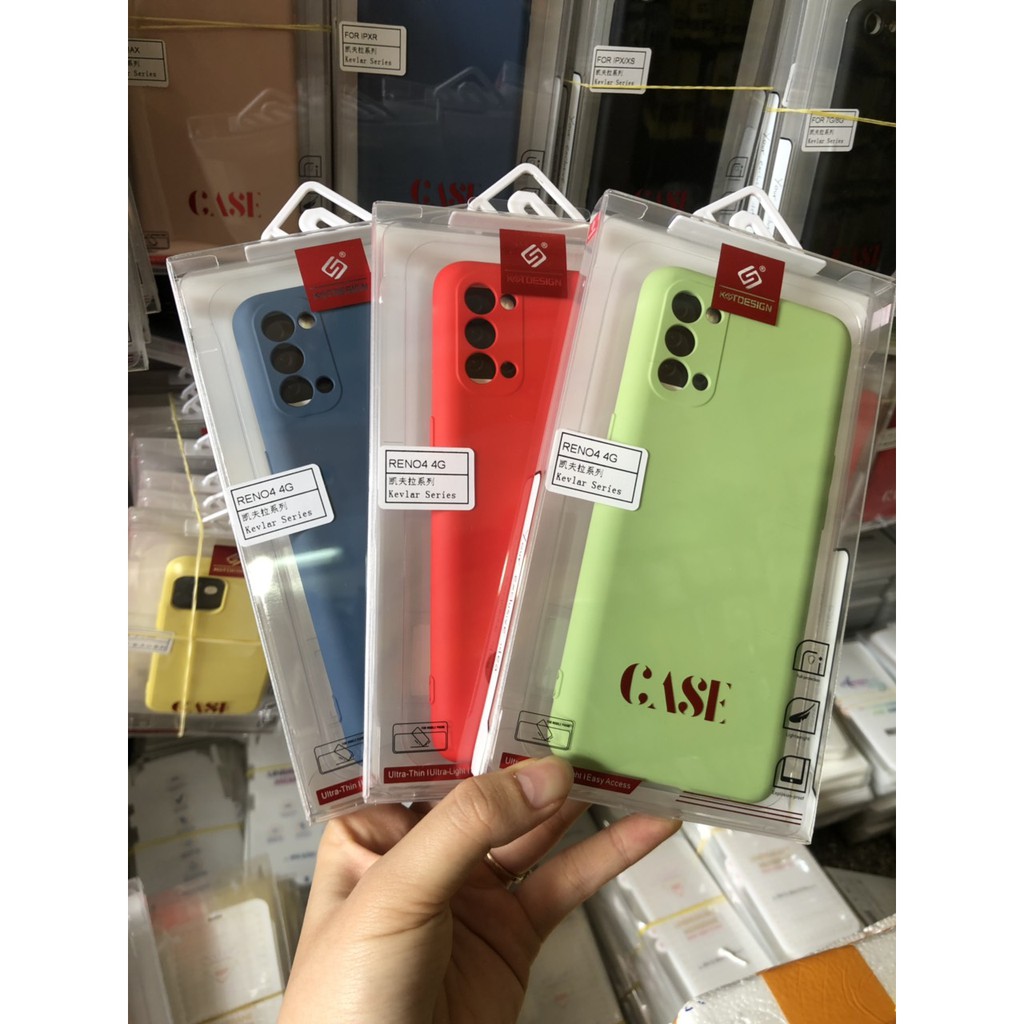 Ốp lưng dẻo màu cho Reno 4 Hiệu KT Desing Chống bám bẩn - Nhiều màu