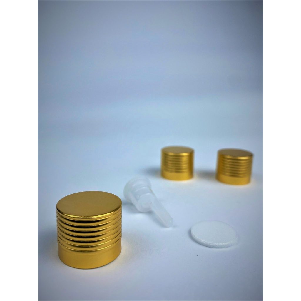 Lọ đựng tinh dầu thủy tinh màu xanh nắp nhôm vàng 5ml/10ml/15ml/20ml/30ml/50ml/100ml [Giá sỉ/lẻ]